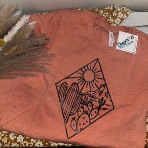 Peach Heather Desert Diamond T-Shirt - Size Medium
